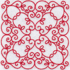 Elegant Quilt Blocks Redwork 7