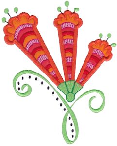 Fancy Flowers Applique 5x7 14
