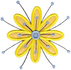 Fancy Flowers Applique 5x7 3