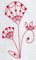 Fantasy Flowers Redwork