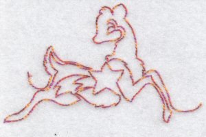 Festive Deers Redwork 4