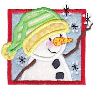 Framed Snowman Applique