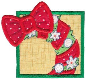 Framed Christmas Wreath Applique