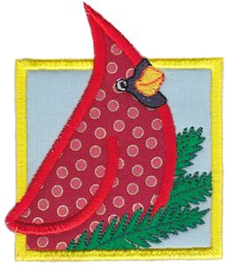 Framed Cardinal Applique