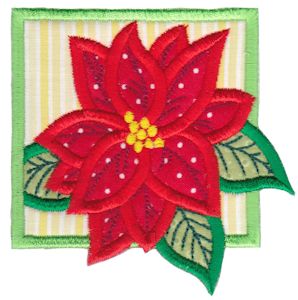 Framed Poinsettia Applique