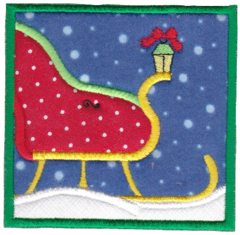 Santa's Sleigh Applique