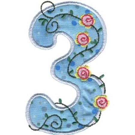 Funky Applique Numbers 3