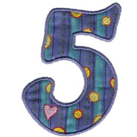 Funky Applique Numbers 5