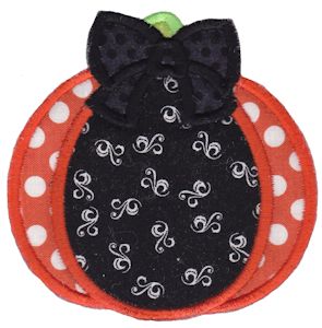 Applique Pumpkin With Bow