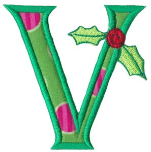 Holly Alpha Applique Capital V
