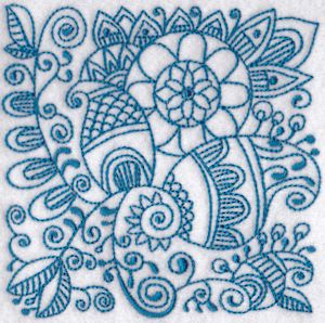 Ink Flower Redwork Blocks 11