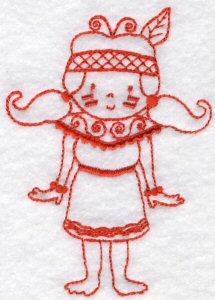 Kids Of The World Redwork 10