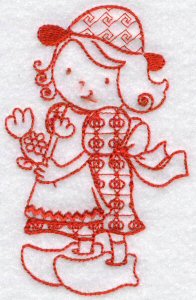 Kids Of The World Redwork 3