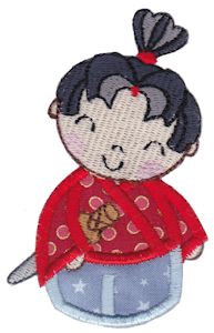 Kokeshi Dolls Boys Applique 1
