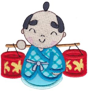 Kokeshi Dolls Boys Applique 4