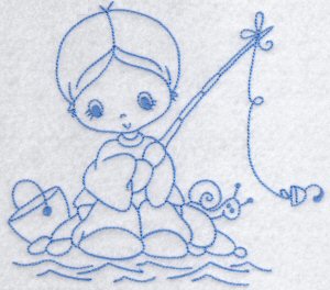 Little Fisherman Redwork 5