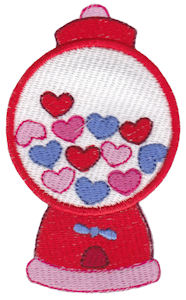 Filled Stitch Heart Gumball Machine