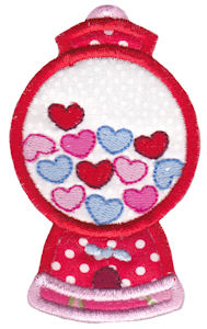 Applique Heart Gumball Machine
