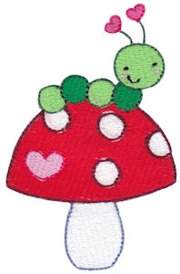 Filled Stitch Caterpillar and Mushroom