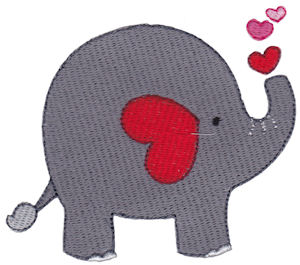 Filled Stitch Heart Elephant
