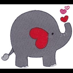 Filled Stitch Heart Elephant