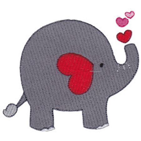 Filled Stitch Heart Elephant