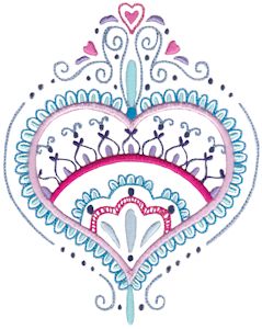 Mehndi Hearts 10 5x7 6x10