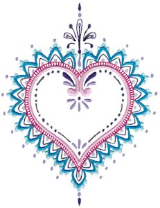 Mehndi Hearts 11 5x7 6x10