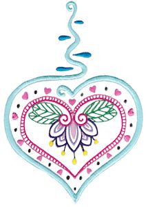 Mehndi Hearts 3 5x7 6x10