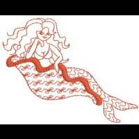Mermaids Redwork
