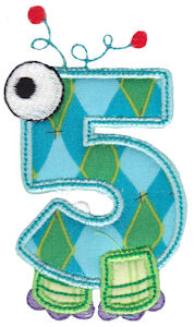 Monster Mash Numbers Applique 5