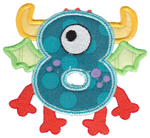 Monster Mash Numbers Applique 8