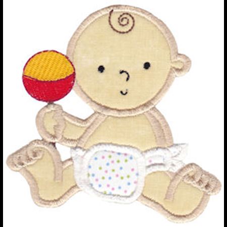 Baby And Rattle Applique