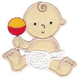 Baby And Rattle Applique