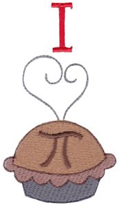 Filled Stitch I Love Pi