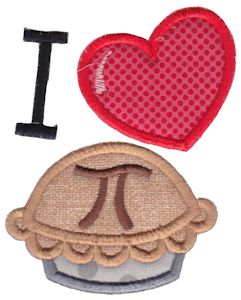 Applique I Heart Pi