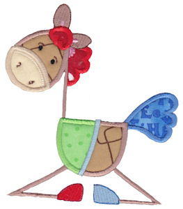 Patchy Horse Applique 5x7 4