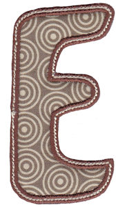 Patty Cake Alpha Applique Capital E