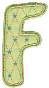 Patty Cake Alpha Applique Capital F