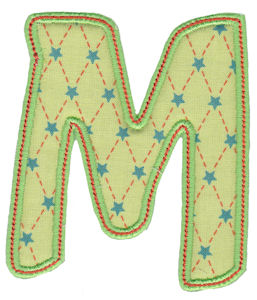 Patty Cake Alpha Applique Capital M