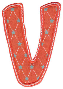 Patty Cake Alpha Applique Capital V