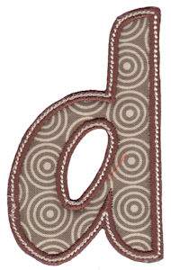 Patty Cake Alpha Applique Lower Case d