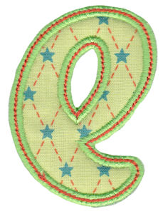 Patty Cake Alpha Applique Lower Case e