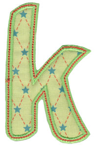 Patty Cake Alpha Applique Lower Case k