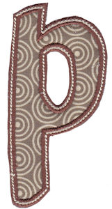Patty Cake Alpha Applique Lower Case p