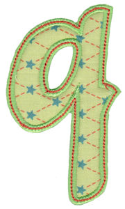 Patty Cake Alpha Applique Lower Case q