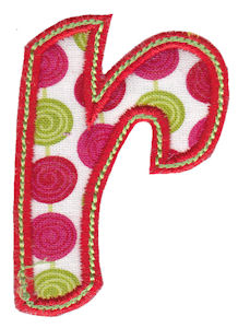 Patty Cake Alpha Applique Lower Case r