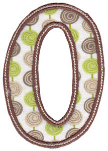 Patty Cake Alpha Applique Number 0