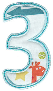 Patty Cake Alpha Applique Number 3