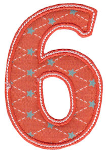 Patty Cake Alpha Applique Number 6